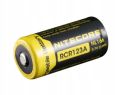 Akumulator Bateria RCR123A / CR123 / CR123A - 650 mAh Li-ion / Nitecore NL166